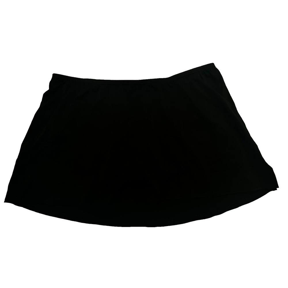 LANE BRYANT CACIQUE | Size 20 2X Black Stretch Side‎ Slits Swim Skirt Bottoms